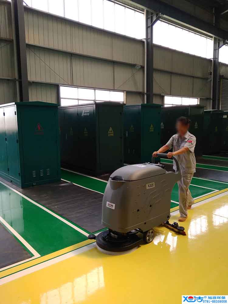 旭潔手推式多功能全自動(dòng)洗地機，工廠(chǎng)生產(chǎn)倉庫工業(yè)洗地機2