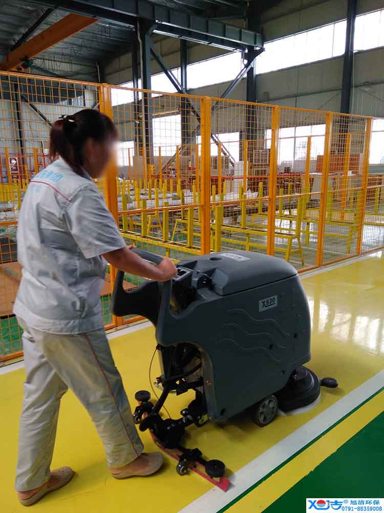 旭潔手推式多功能全自動(dòng)洗地機，工業(yè)廠(chǎng)房物流洗地機